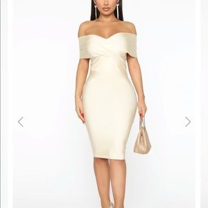 Ivory bandage dress, formal or cocktail!